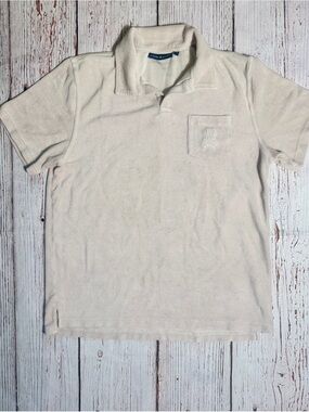 Psycho Bunny Men’s Polo Shirt Short Sleeve Cream Terry Size Large